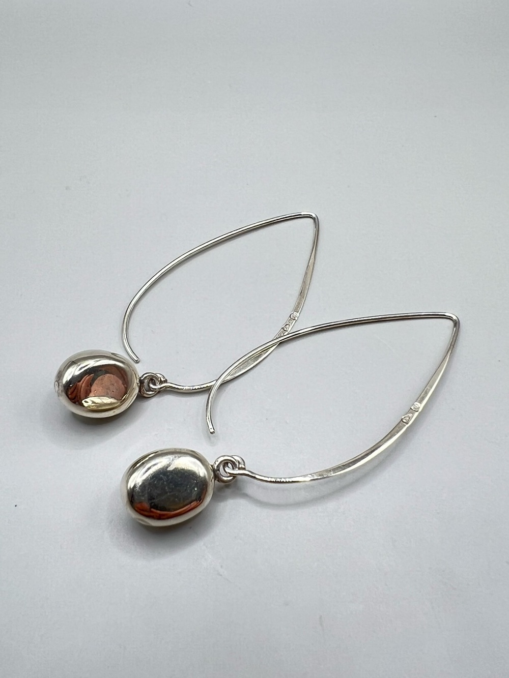 Silpada Silver Hoop Drop Earrings with Rounded Charms - Picture 6 of 7